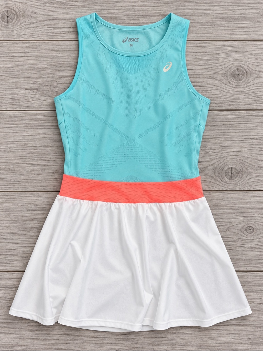 NWOT Asics Aqua, Coral & White Athletic Tennis Dress